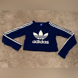 Navy Blue Adidas crop top